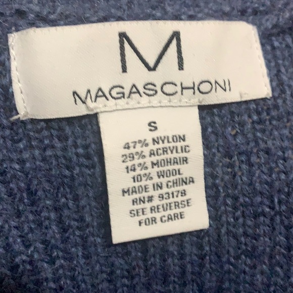 Magaschoni | Wool Blend Blue Sweater Long Sleeve Men’s Crewneck Small - Picture 6 of 6